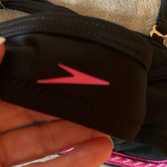 Speedo Zip Front Cropped Swim Top Sz M - Picture 6 of 8